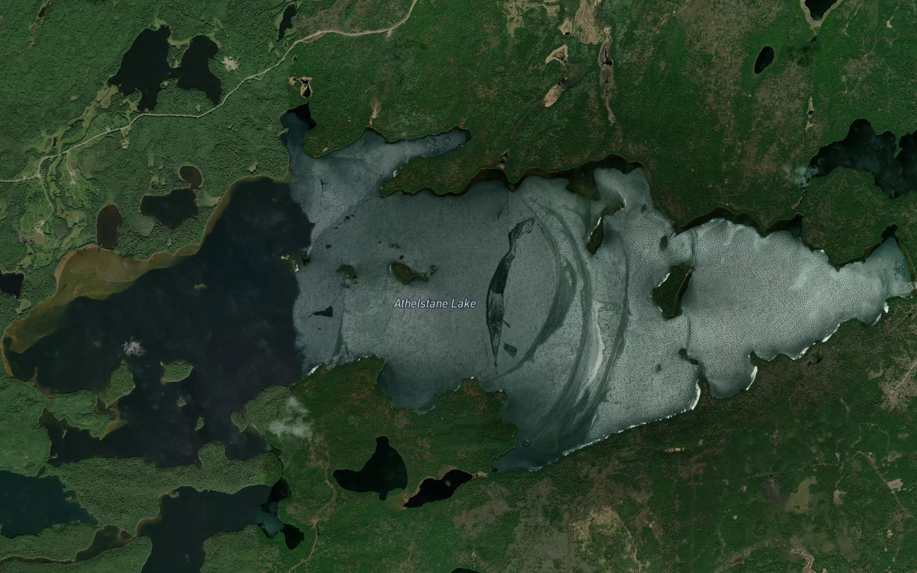 Satellite map of the Athelstane Lake