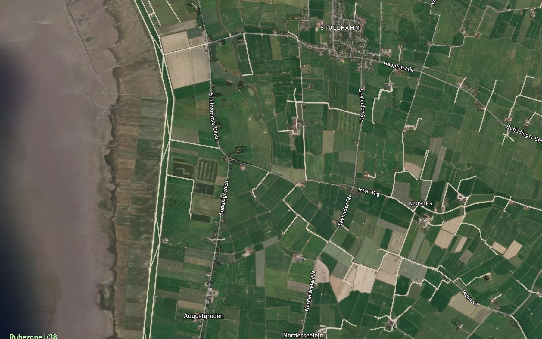 Satellite map of the Eckwarden Fedderwarder Sieltief