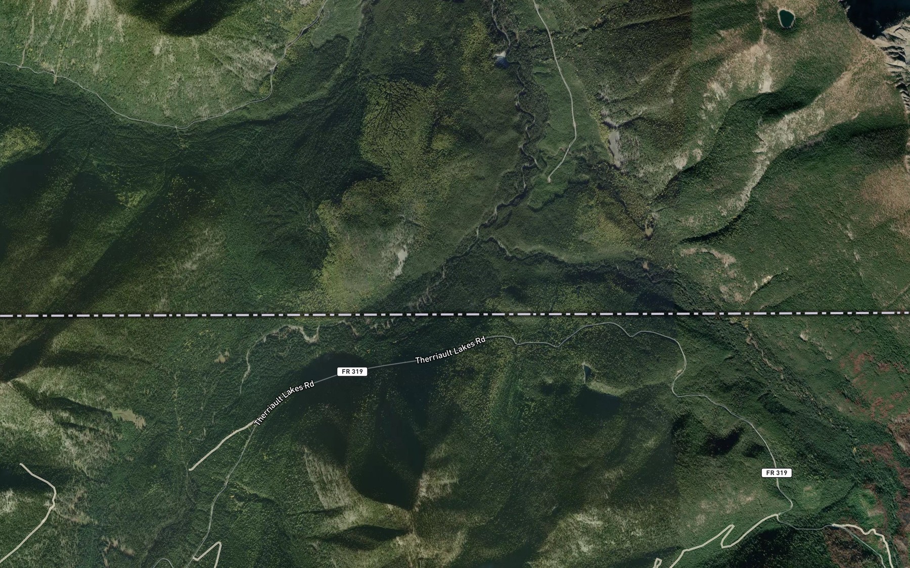 Satellite map of the Wickiup Creek