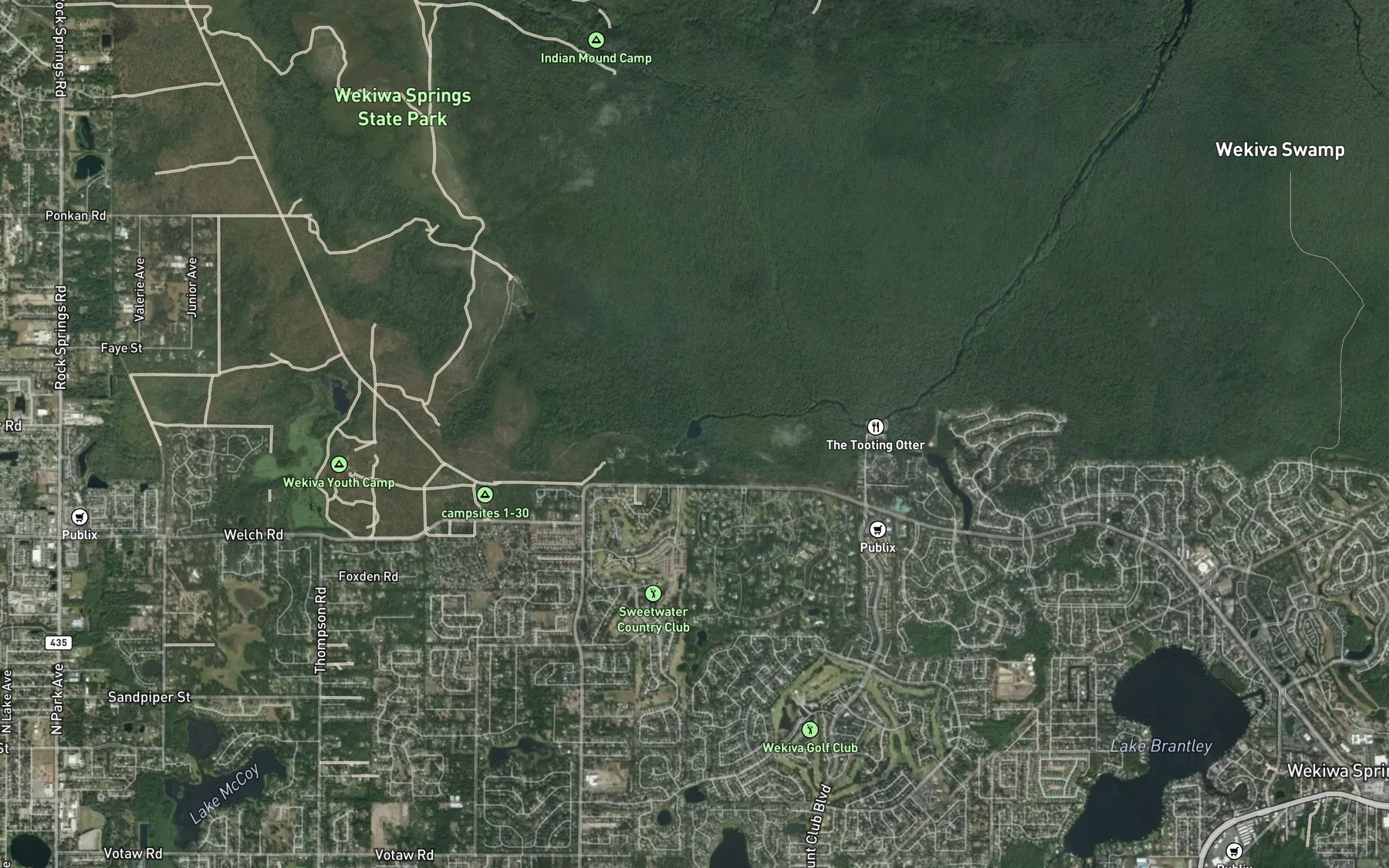 Satellite map of the Wekiwa Springs