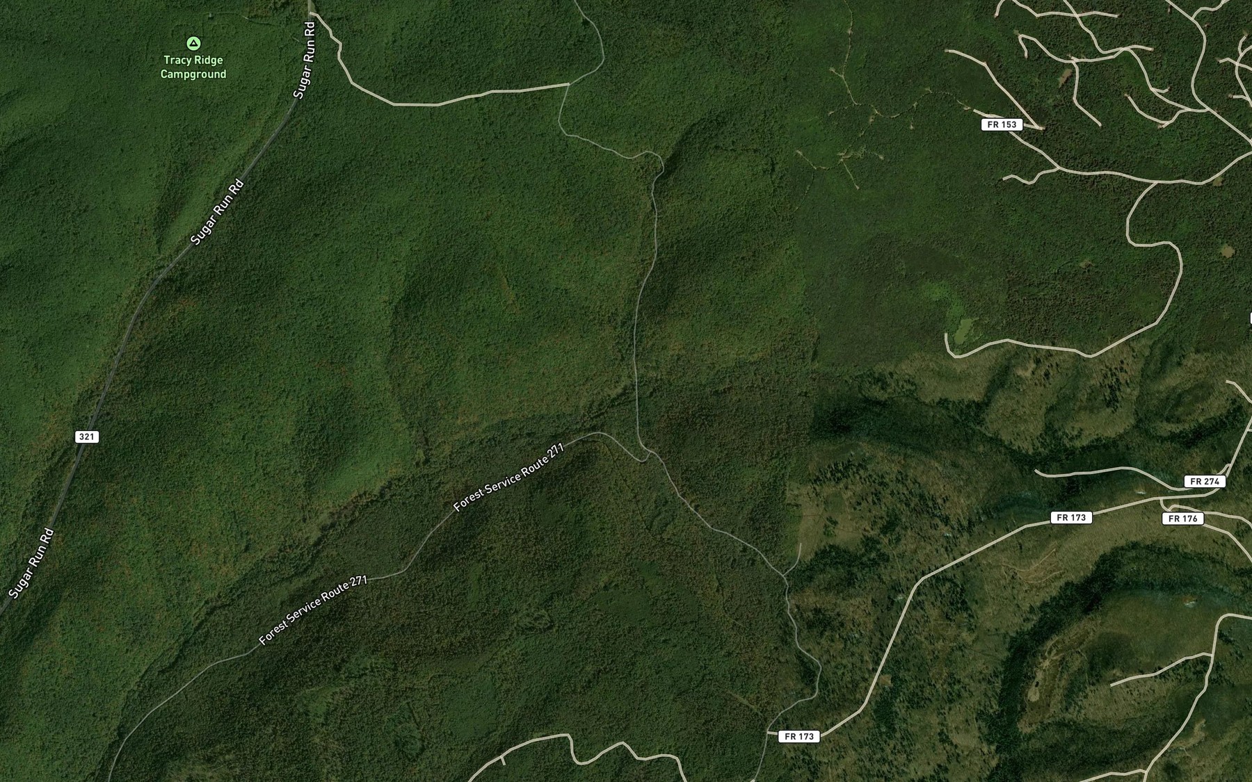 Satellite map of the Whitney Run