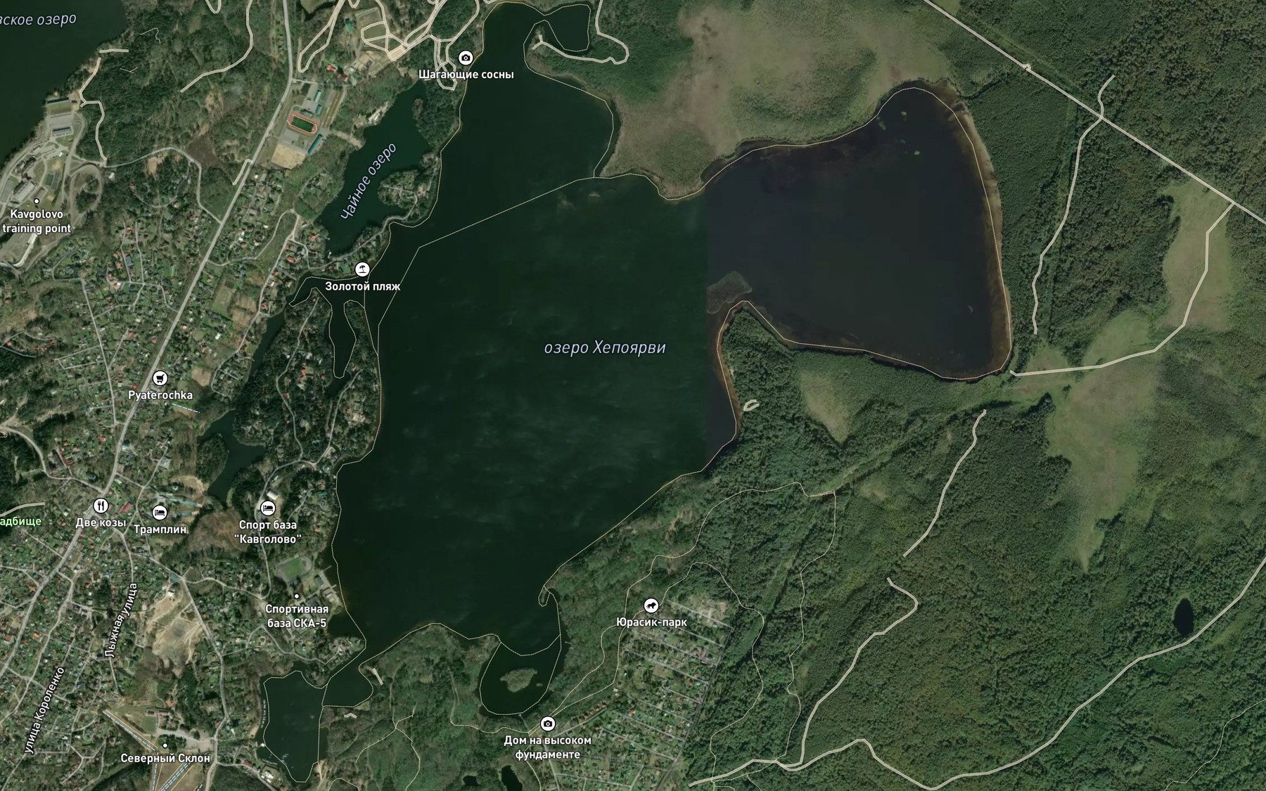 Satellite map of the Ozero Khepoyarvi