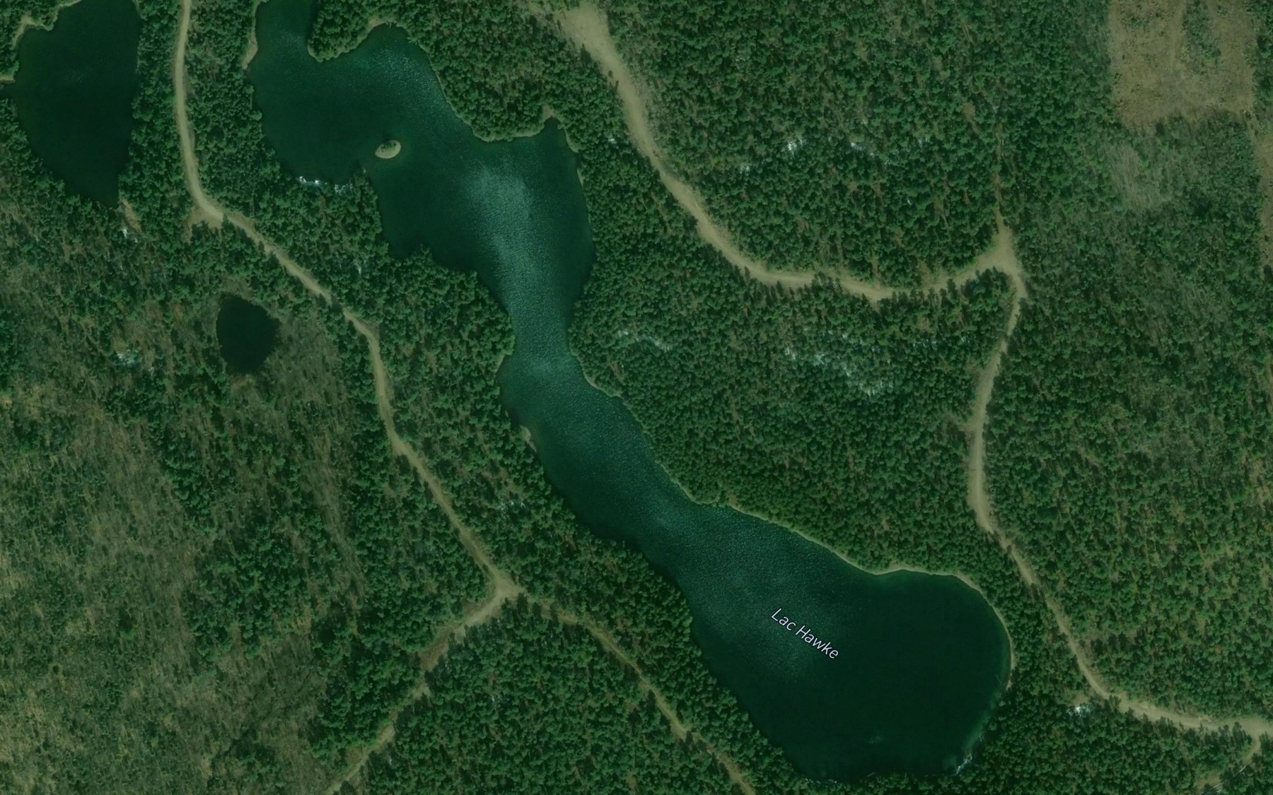 Satellite map of the Lac Hawke