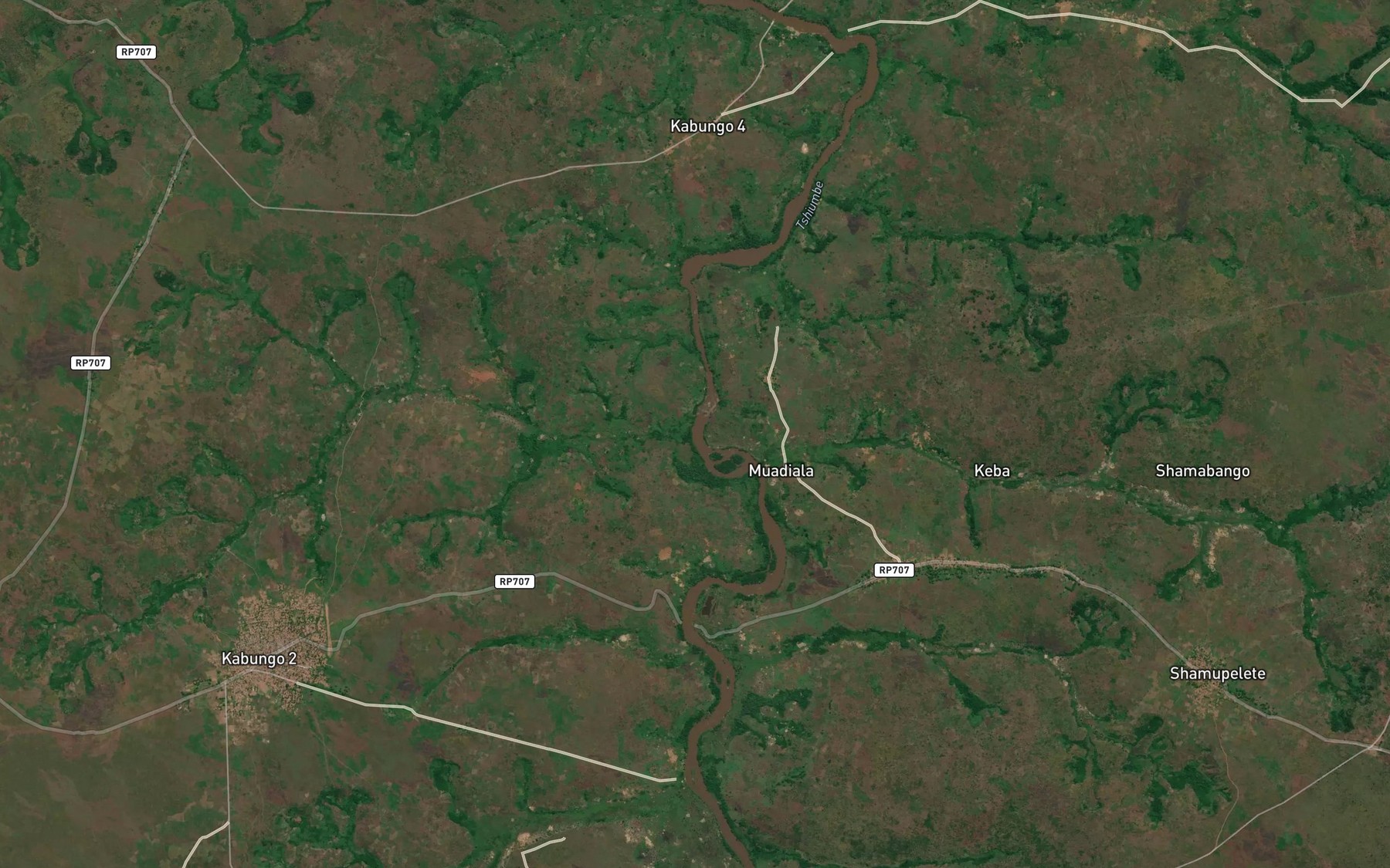 Satellite map of the Tshampoto