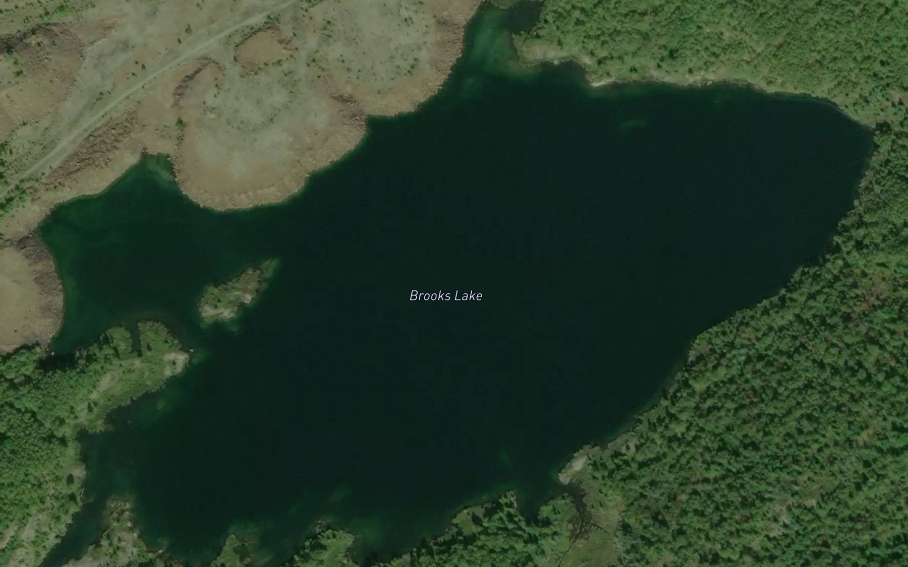 Satellite map of the Brooks Lake