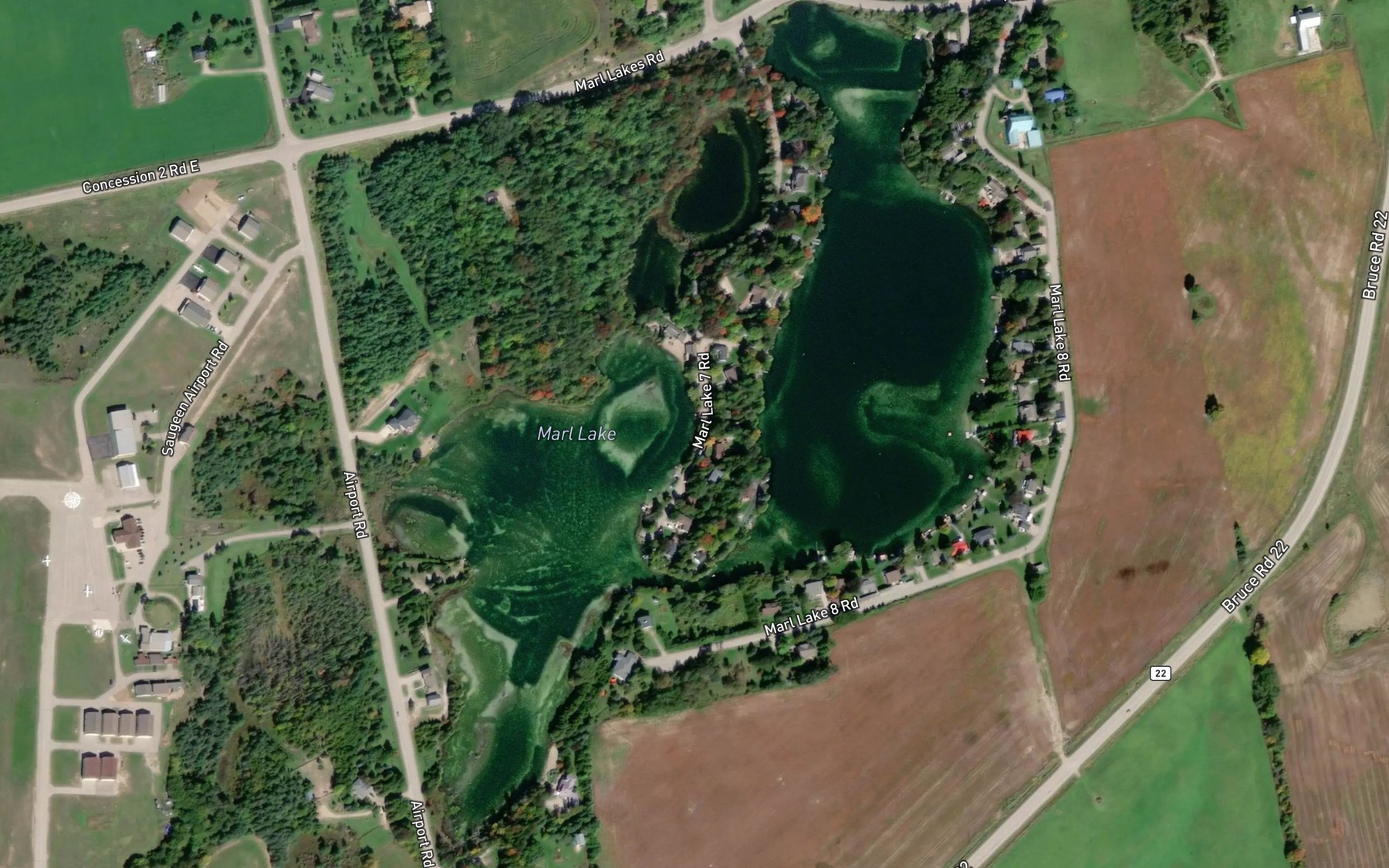 Satellite map of the Marl Lake