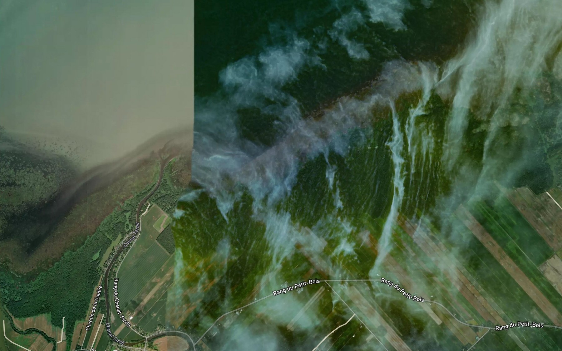 Satellite map of the Ruisseau Jeannette-Bourgouin