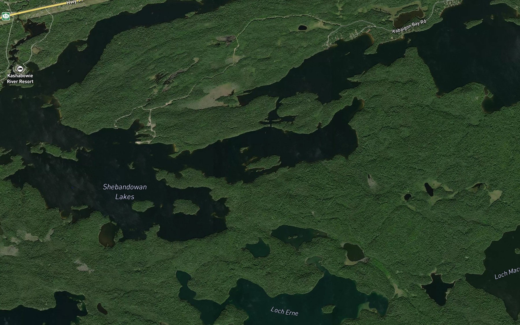 Satellite map of the Ambush Narrows