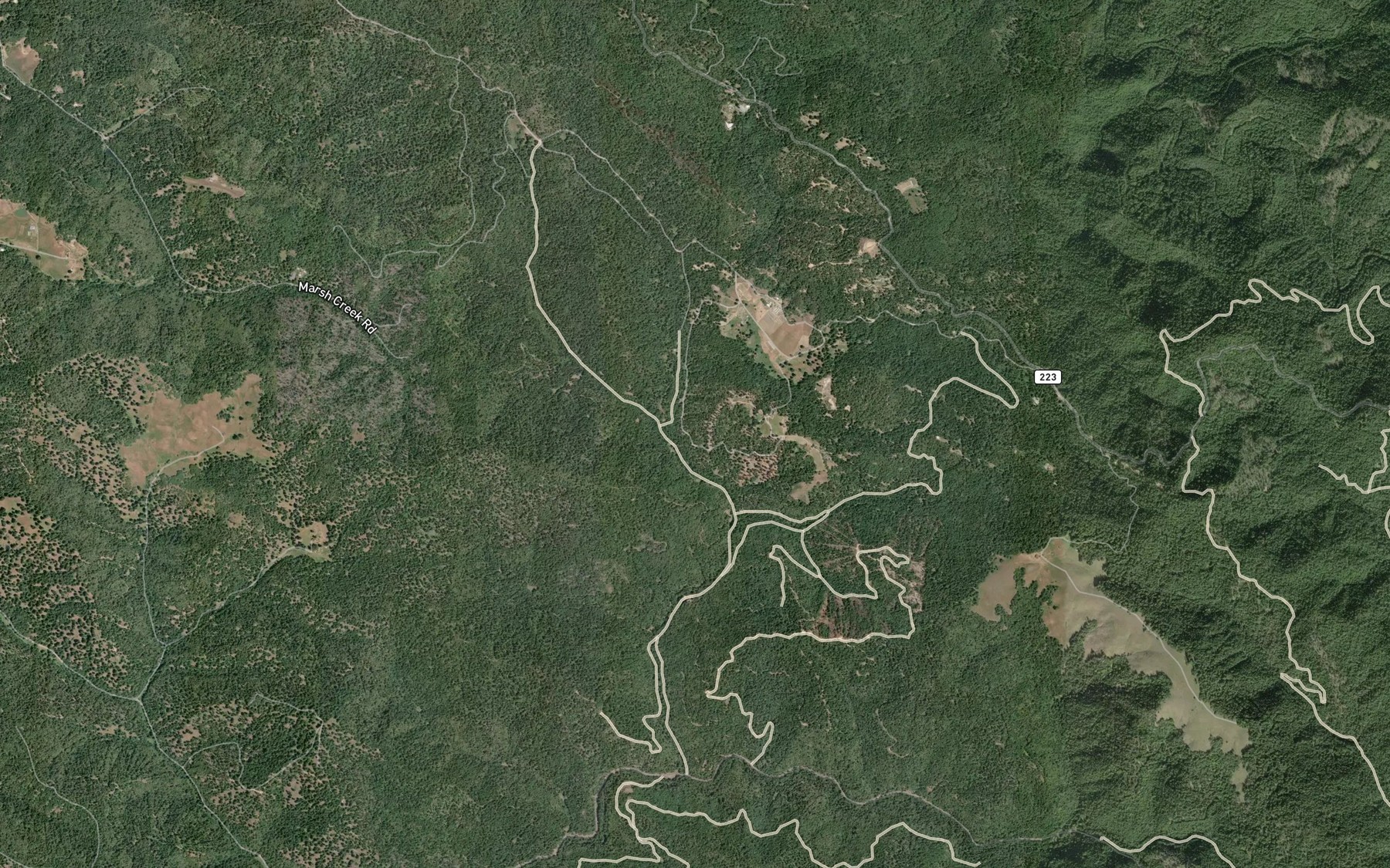 Satellite map of the Johnson Creek