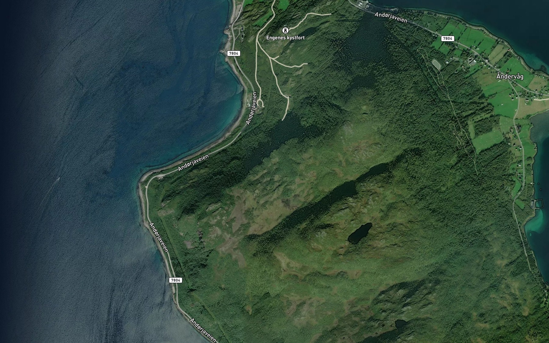Satellite map of the Storelva