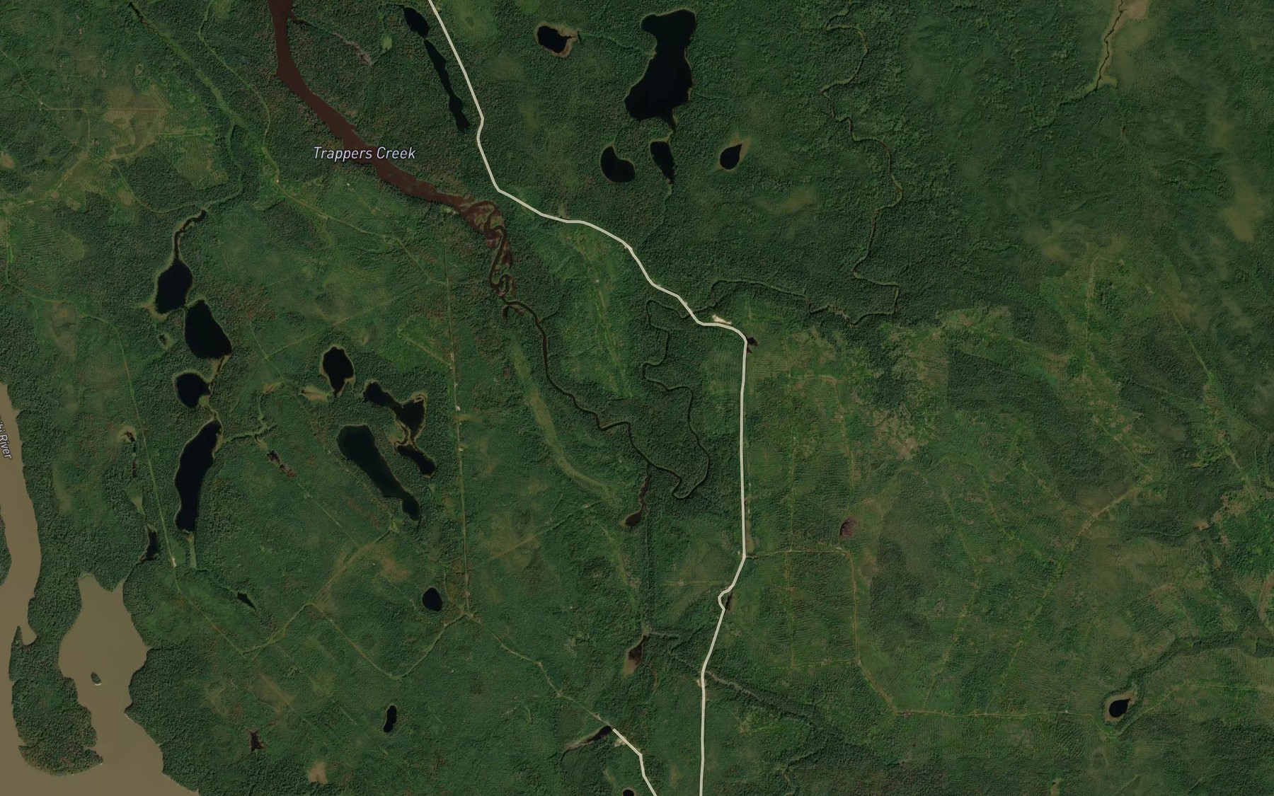 Satellite map of the Eddie Creek