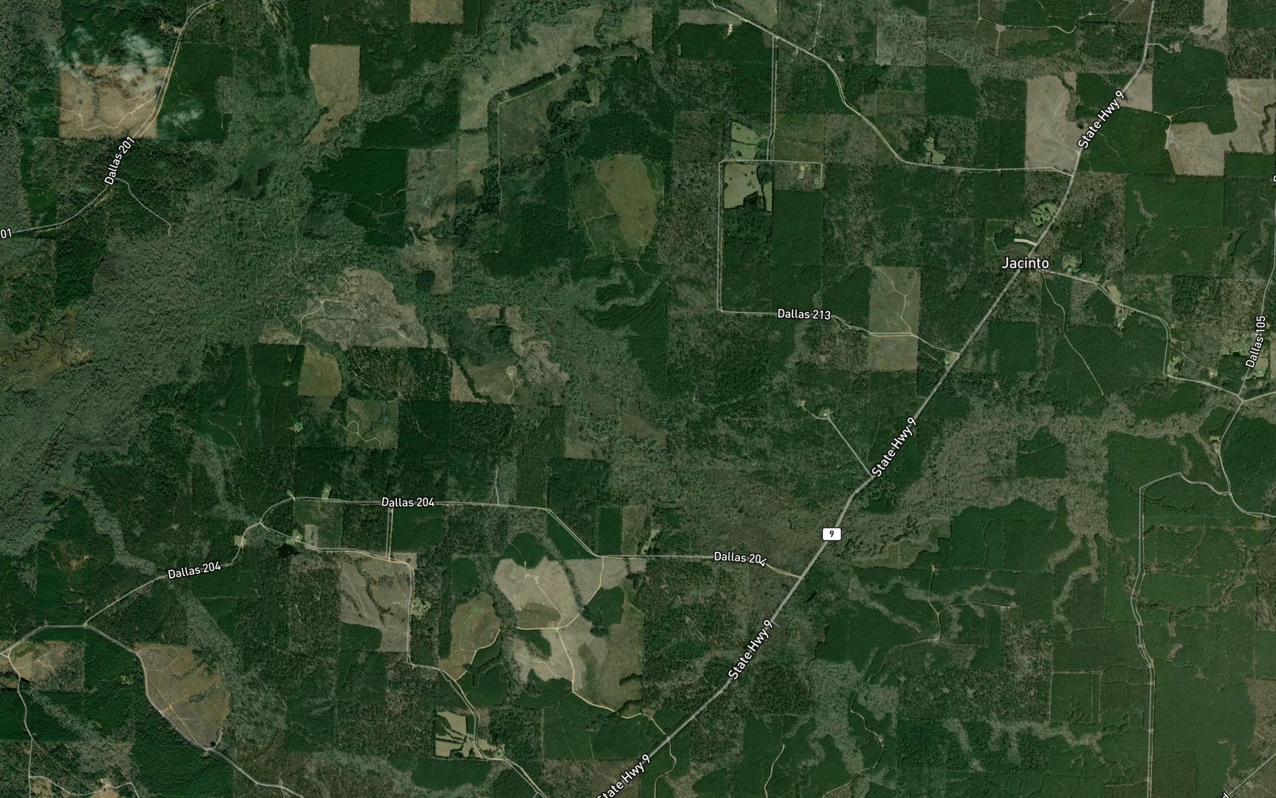 Satellite map of the White Oak Creek