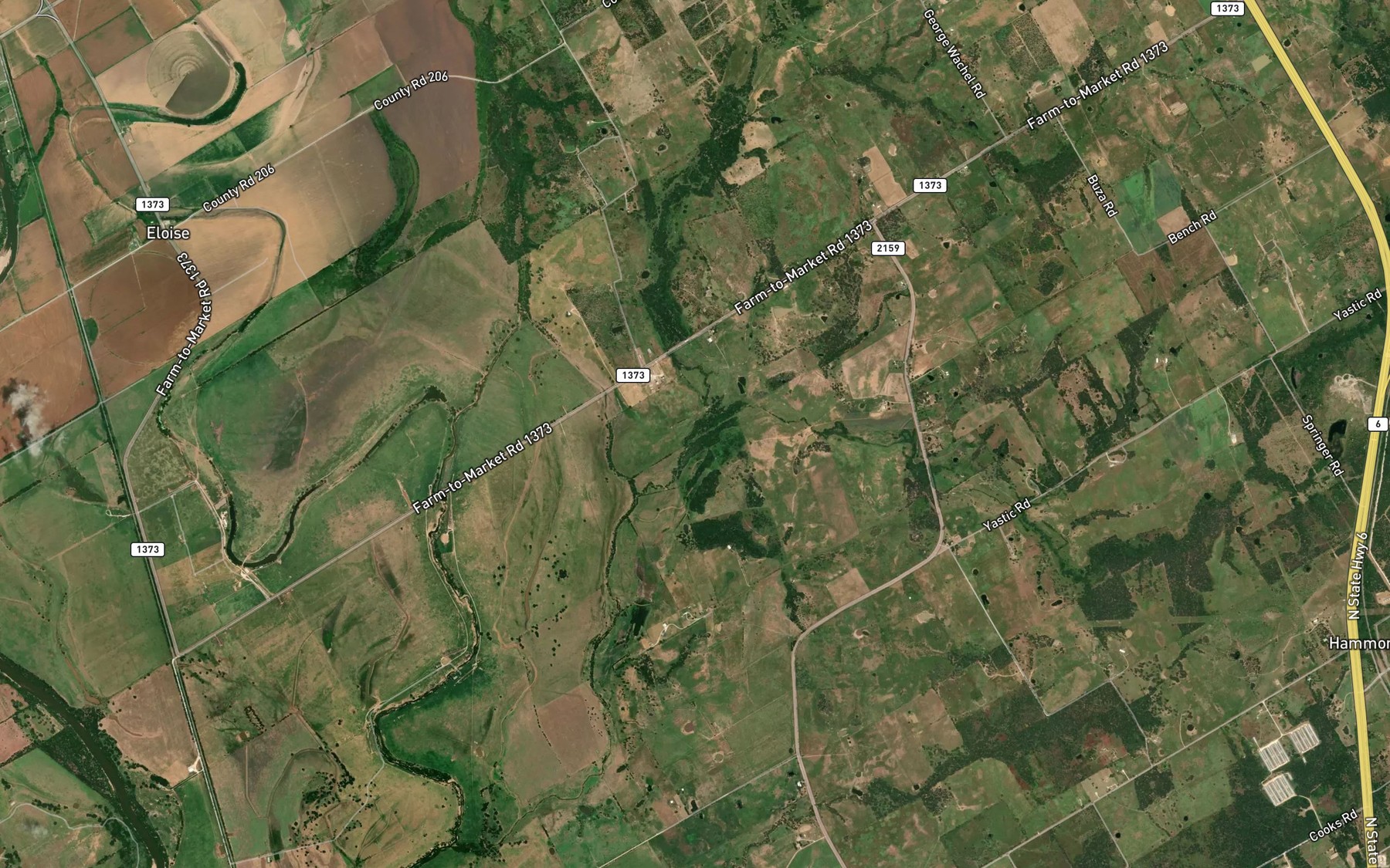 Satellite map of the Chair Branch