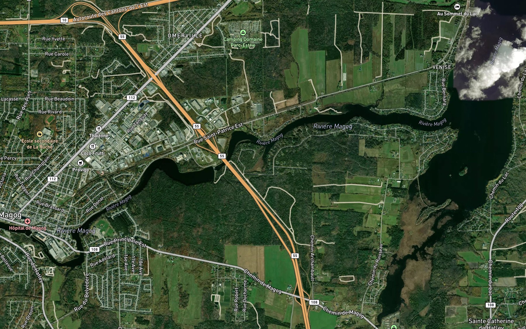 Satellite map of the Cours d'eau Leonard-Drouin