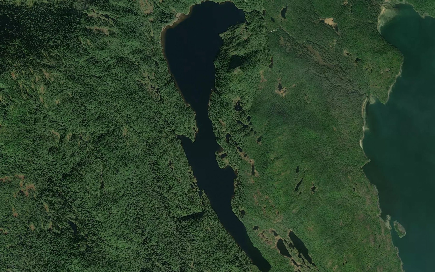 Satellite map of the Spurt Point Lake
