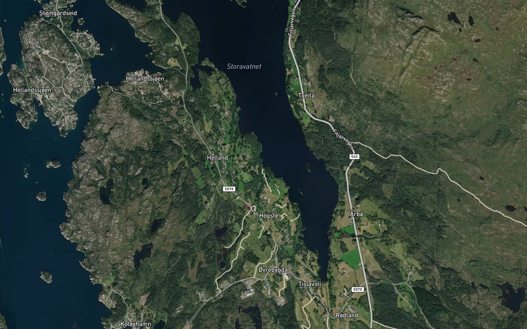 Satellite map of the Kvernevika