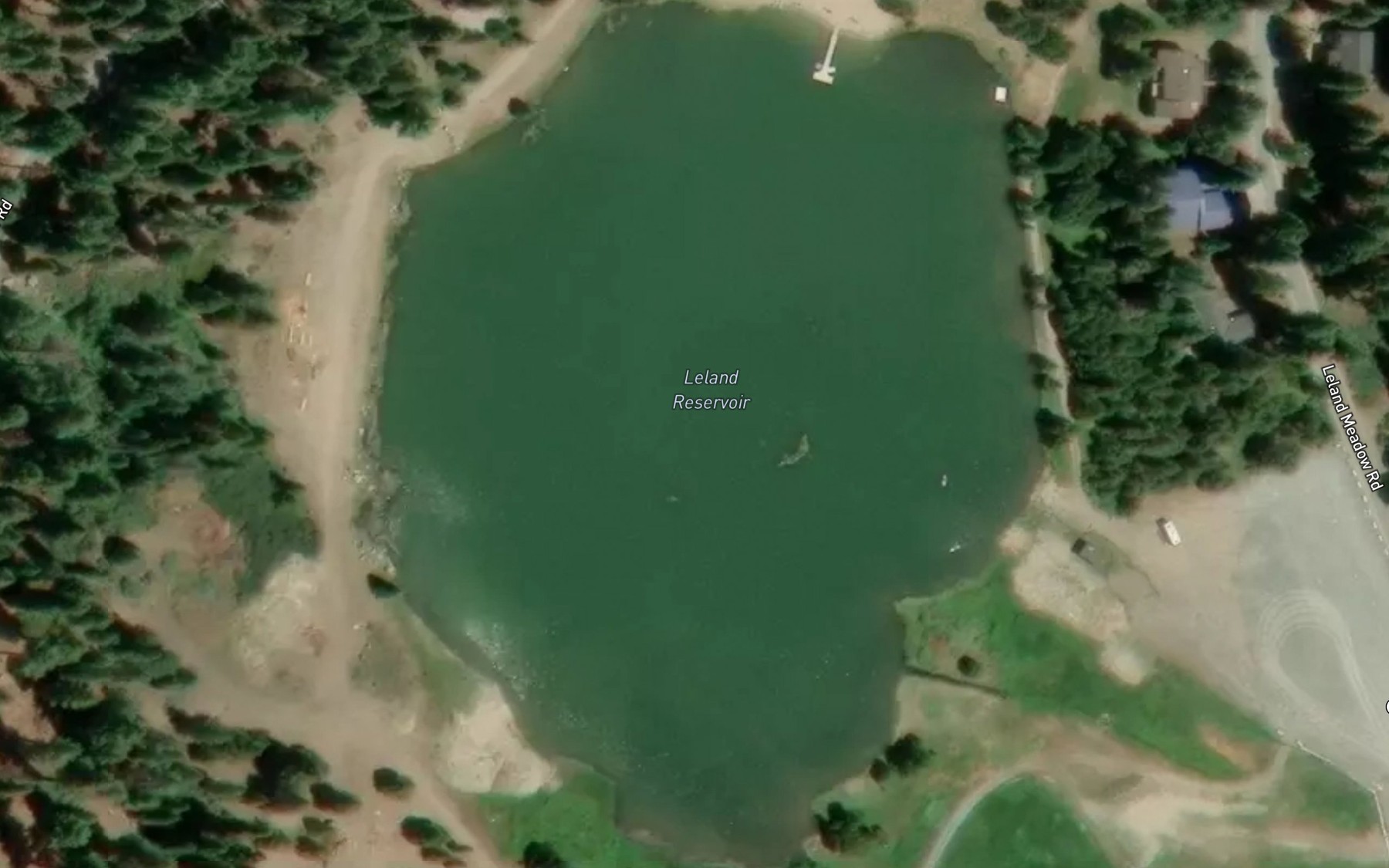 Satellite map of the Leland Reservoir