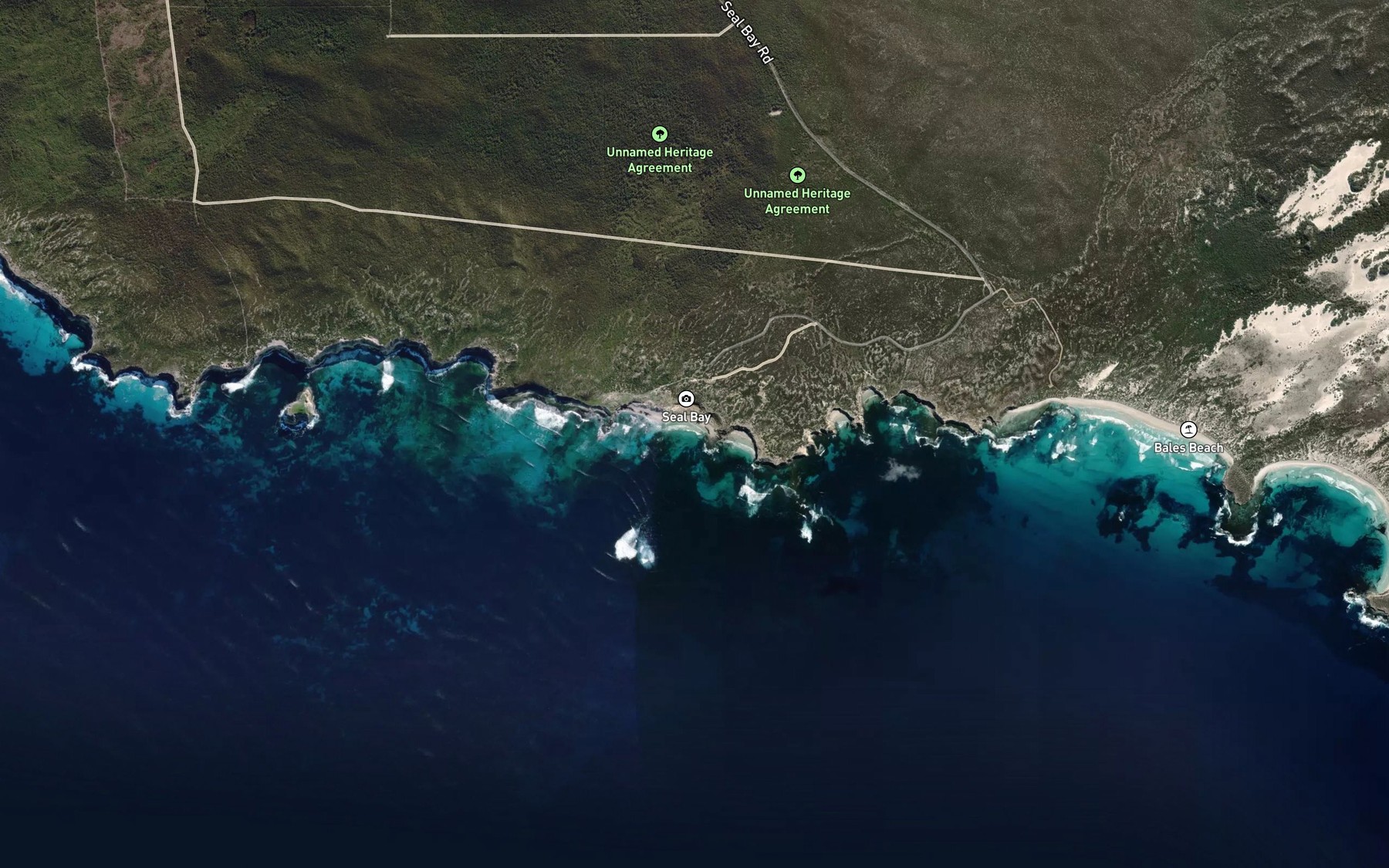 Satellite map of the Seal Bay