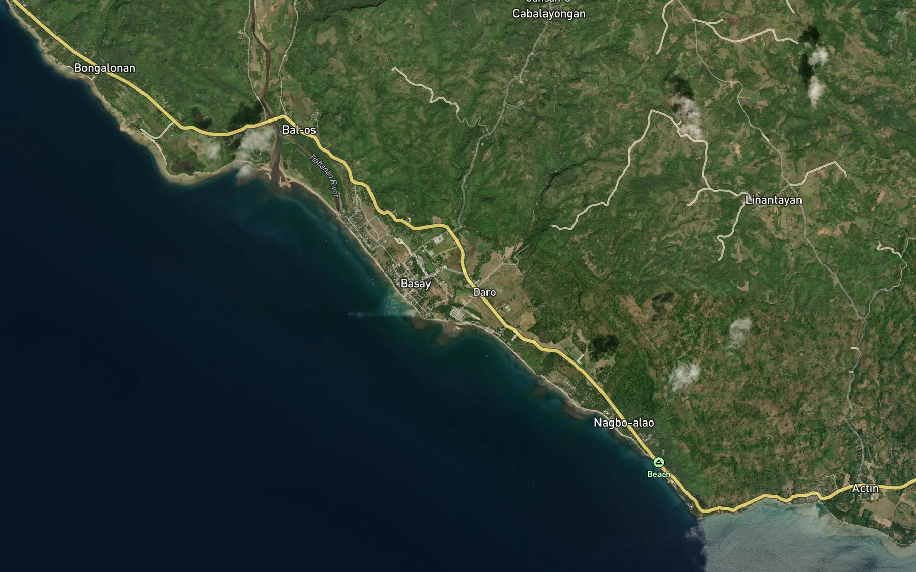 Satellite map of the Basay River