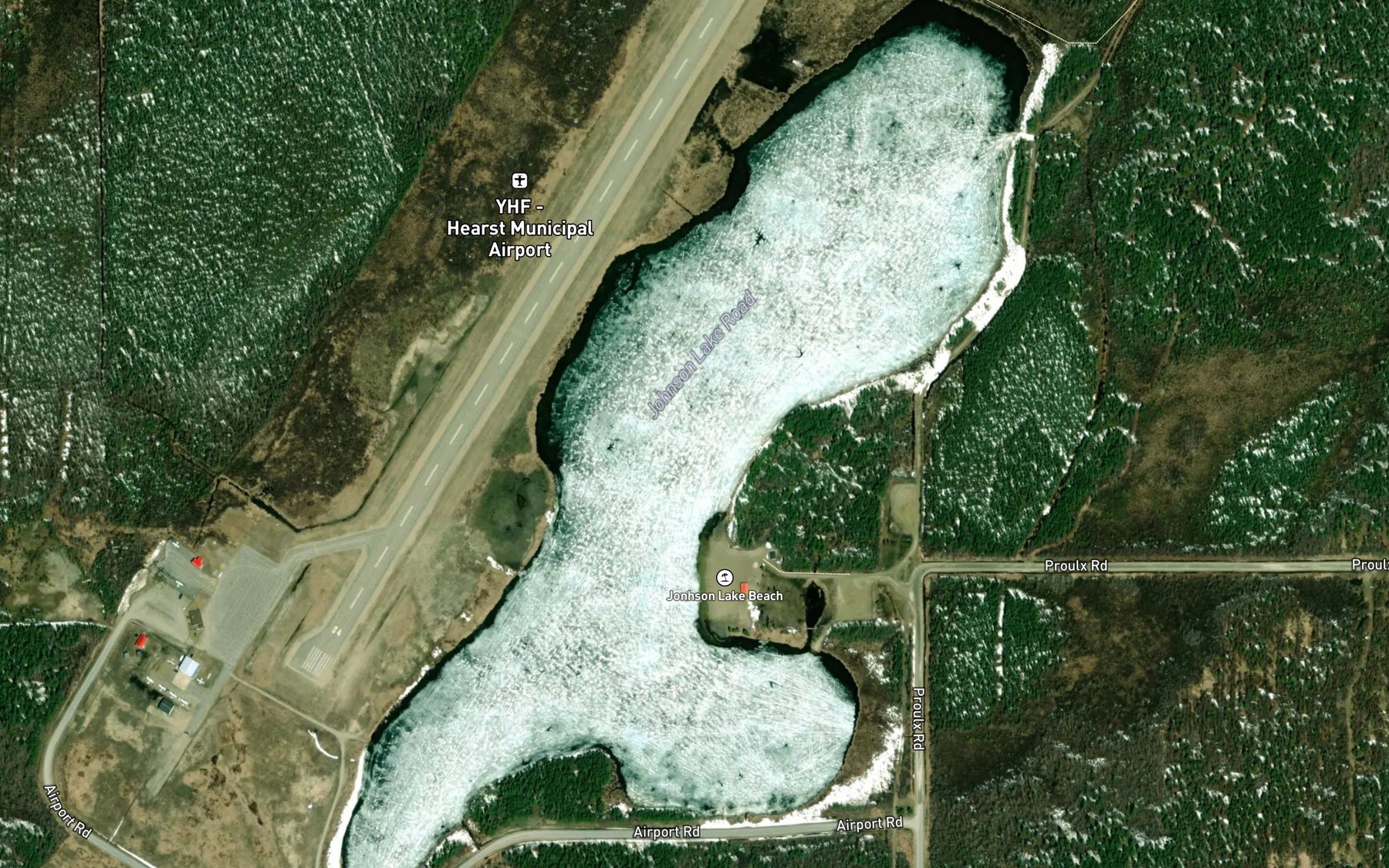 Satellite map of the Johnson's Lake