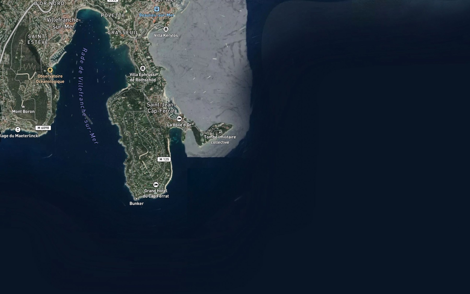 Satellite map of the Anse de la Scaletta