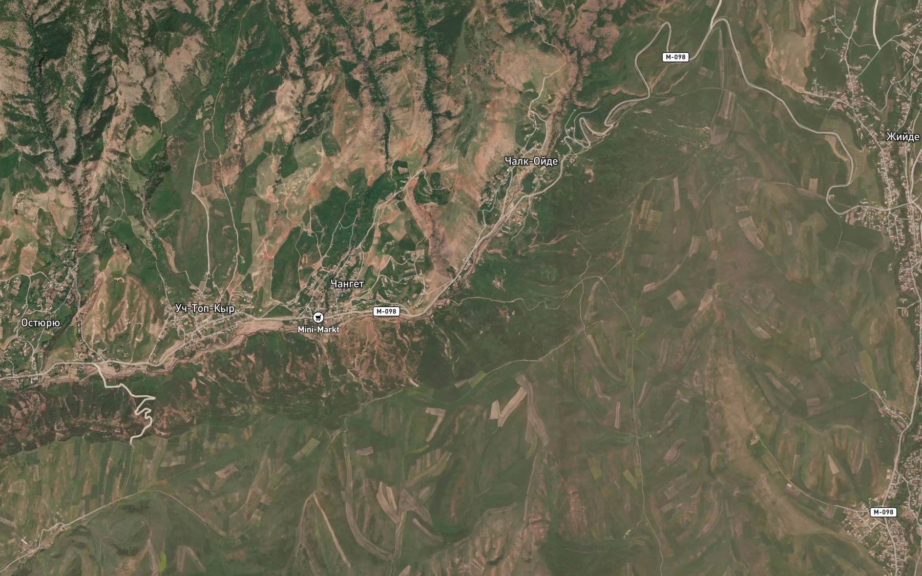 Satellite map of the Tereke-Balykty-Say