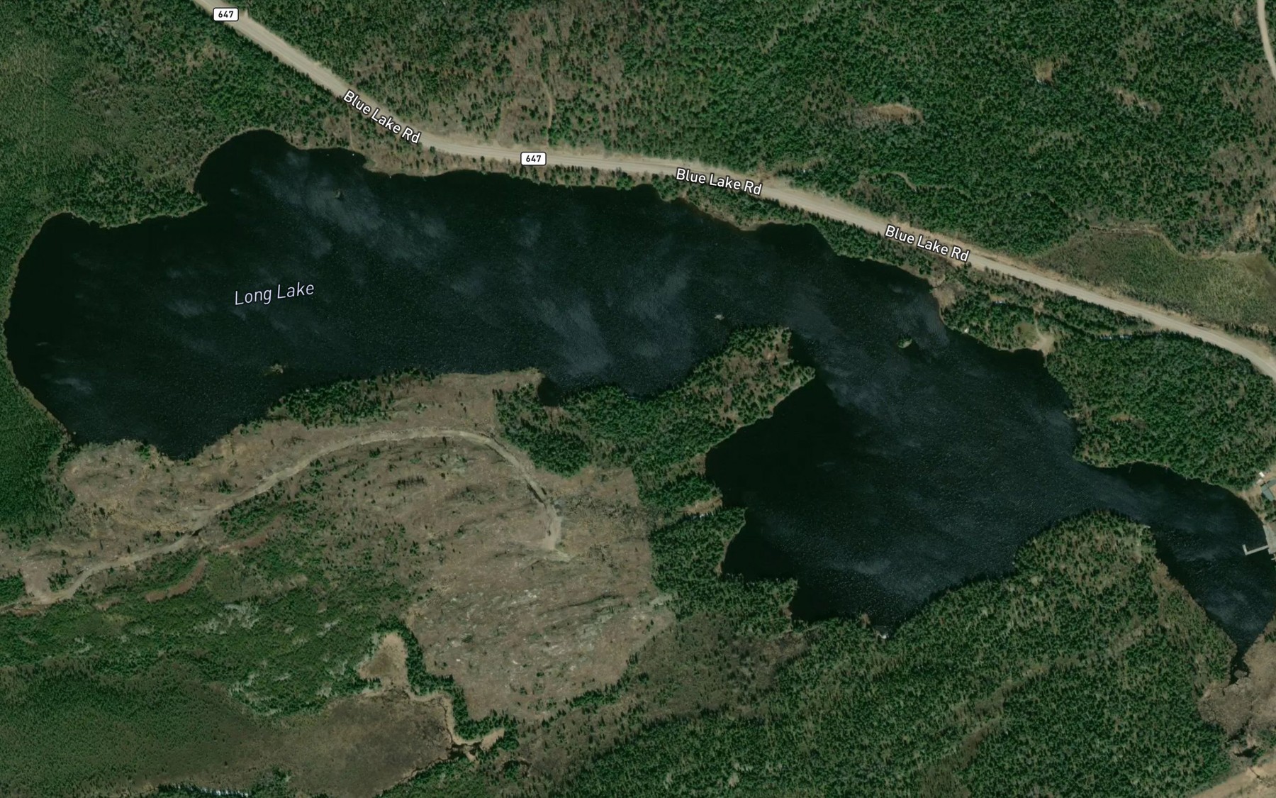 Satellite map of the Long Lake