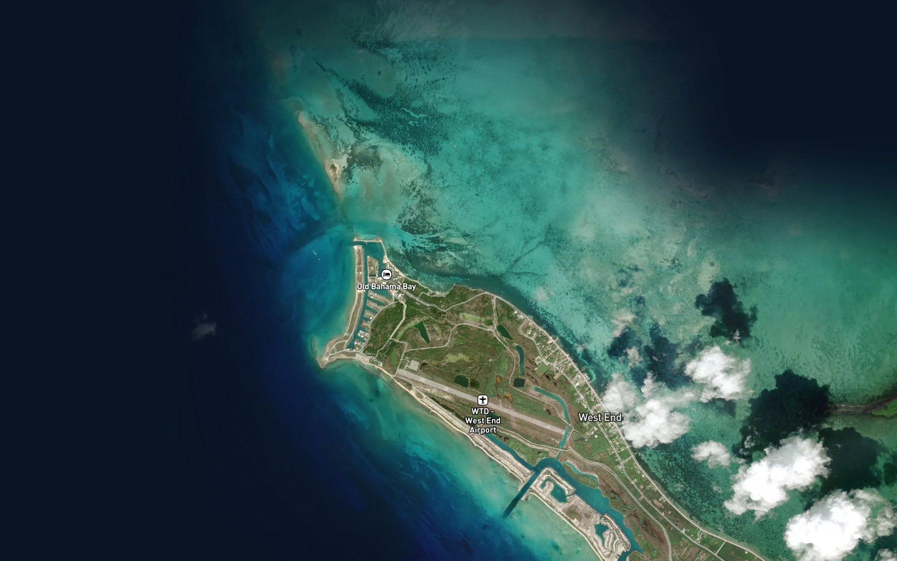 Satellite map of the Cross Bay