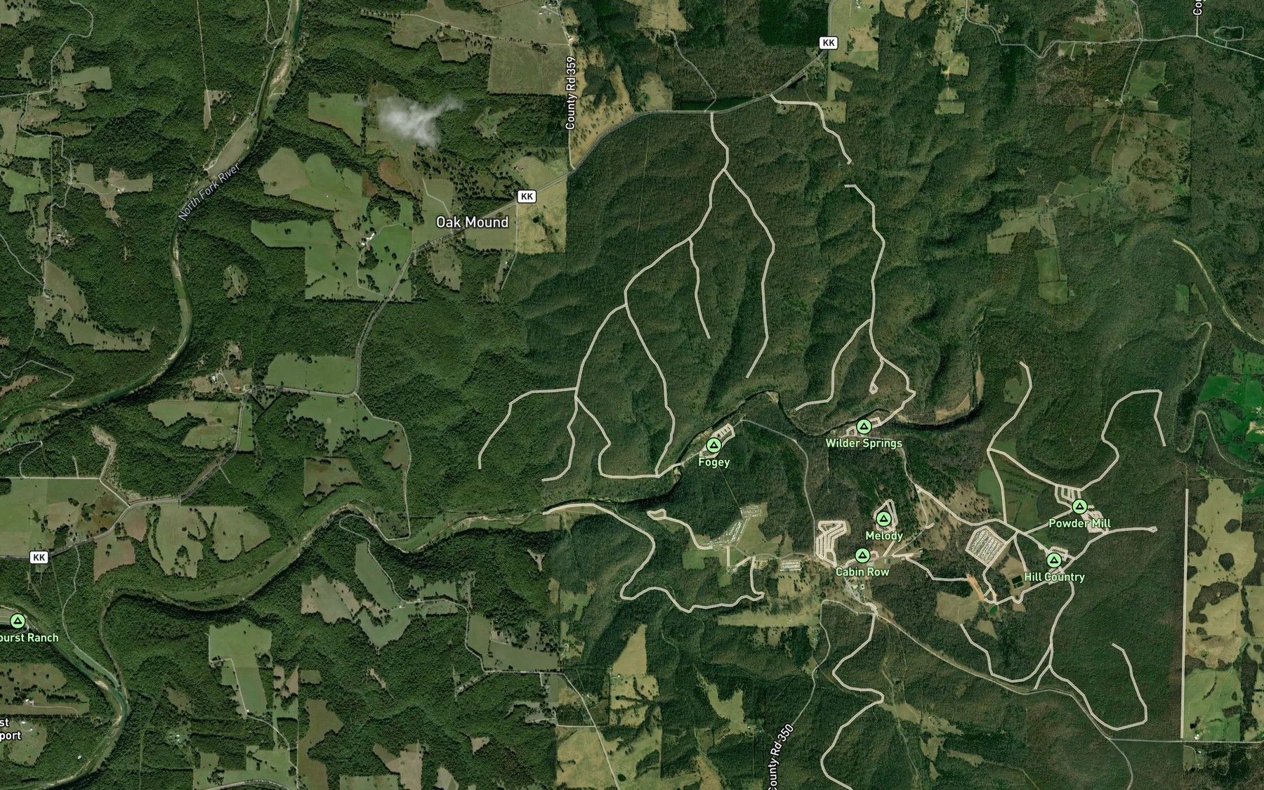 Satellite map of the Fogey Spring