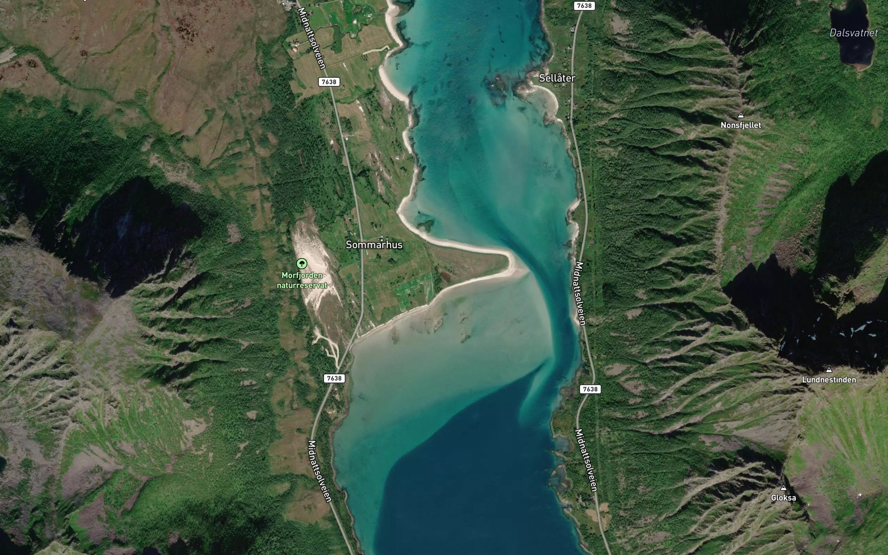 Satellite map of the Valtjonna