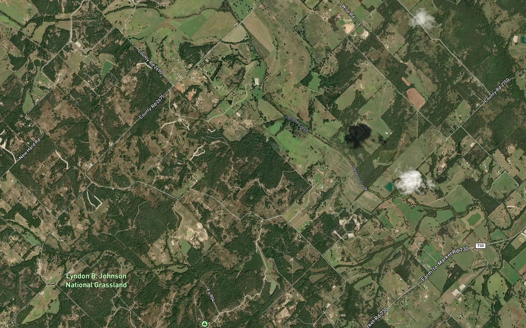 Satellite map of the Cottonwood Lake