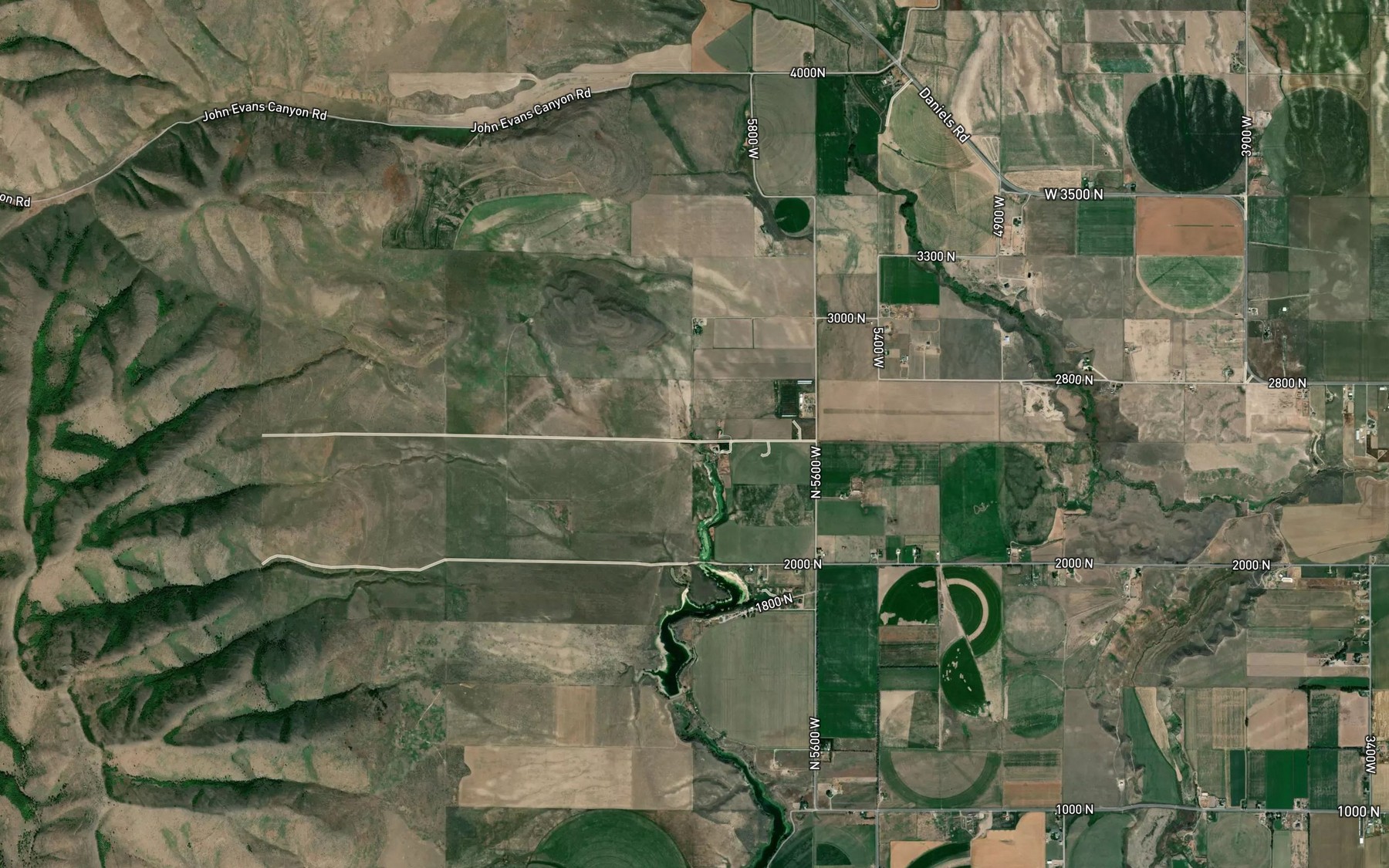 Satellite map of the Big Malad Spring
