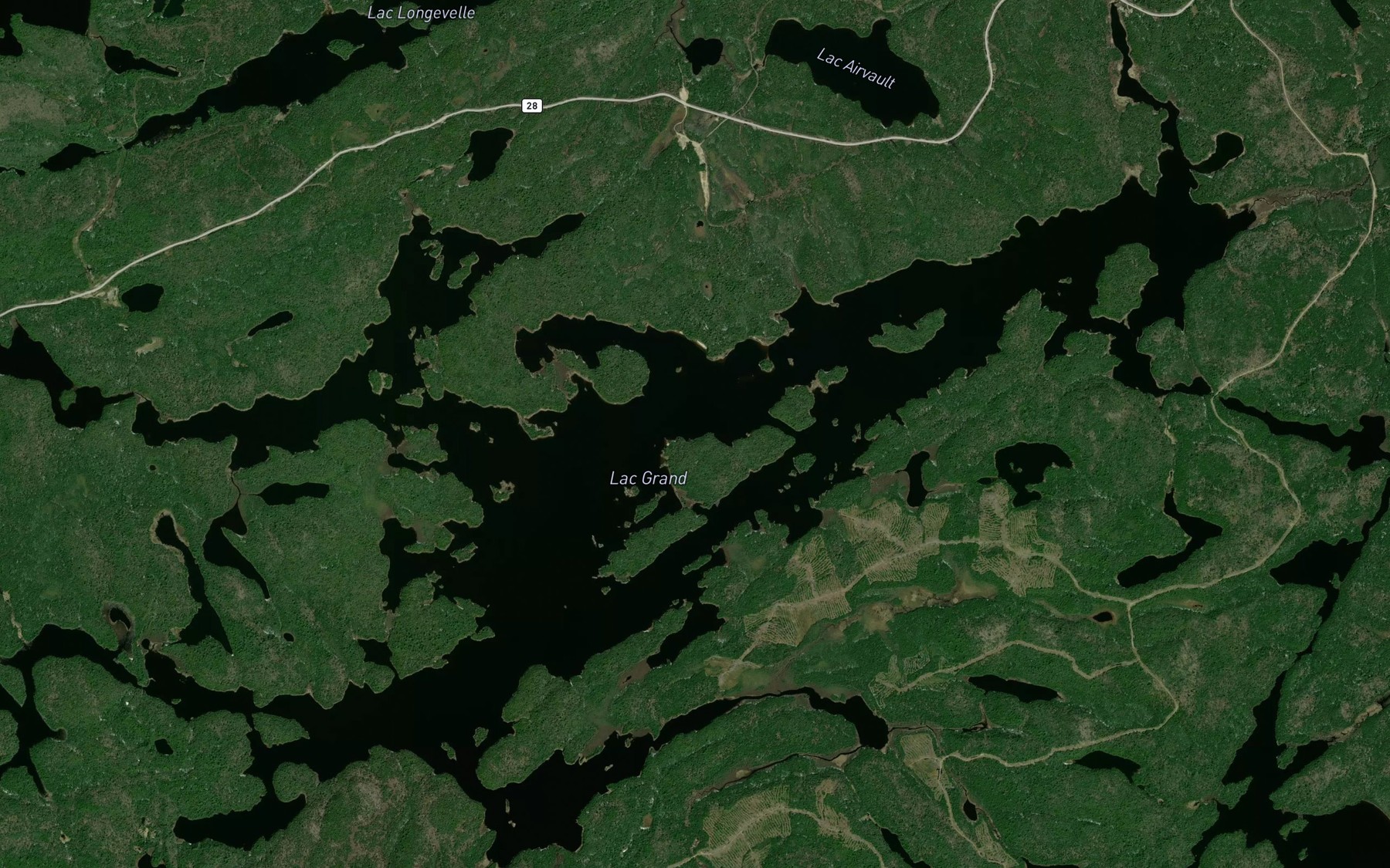 Satellite map of the Lac Grand