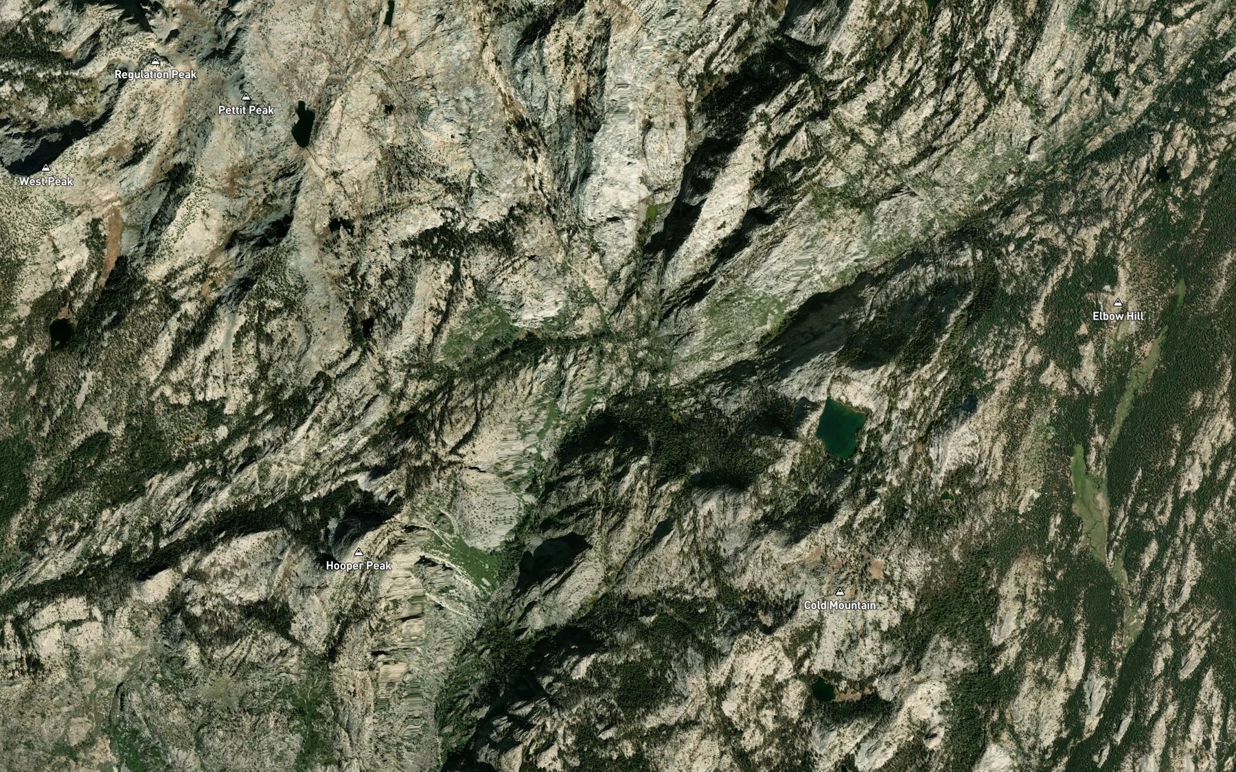 Satellite map of the Regulation Creek