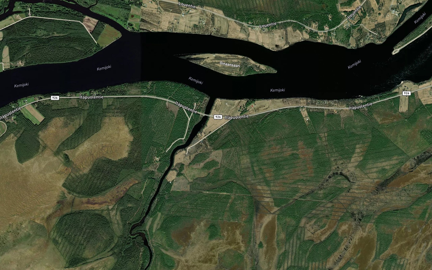 Satellite map of the Runkausjoki
