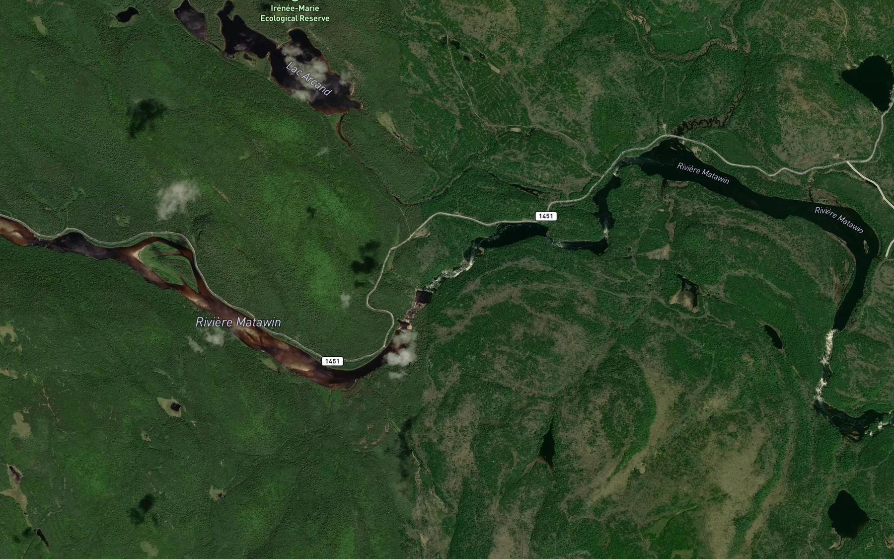 Satellite map of the Rapides de l'Arrachis