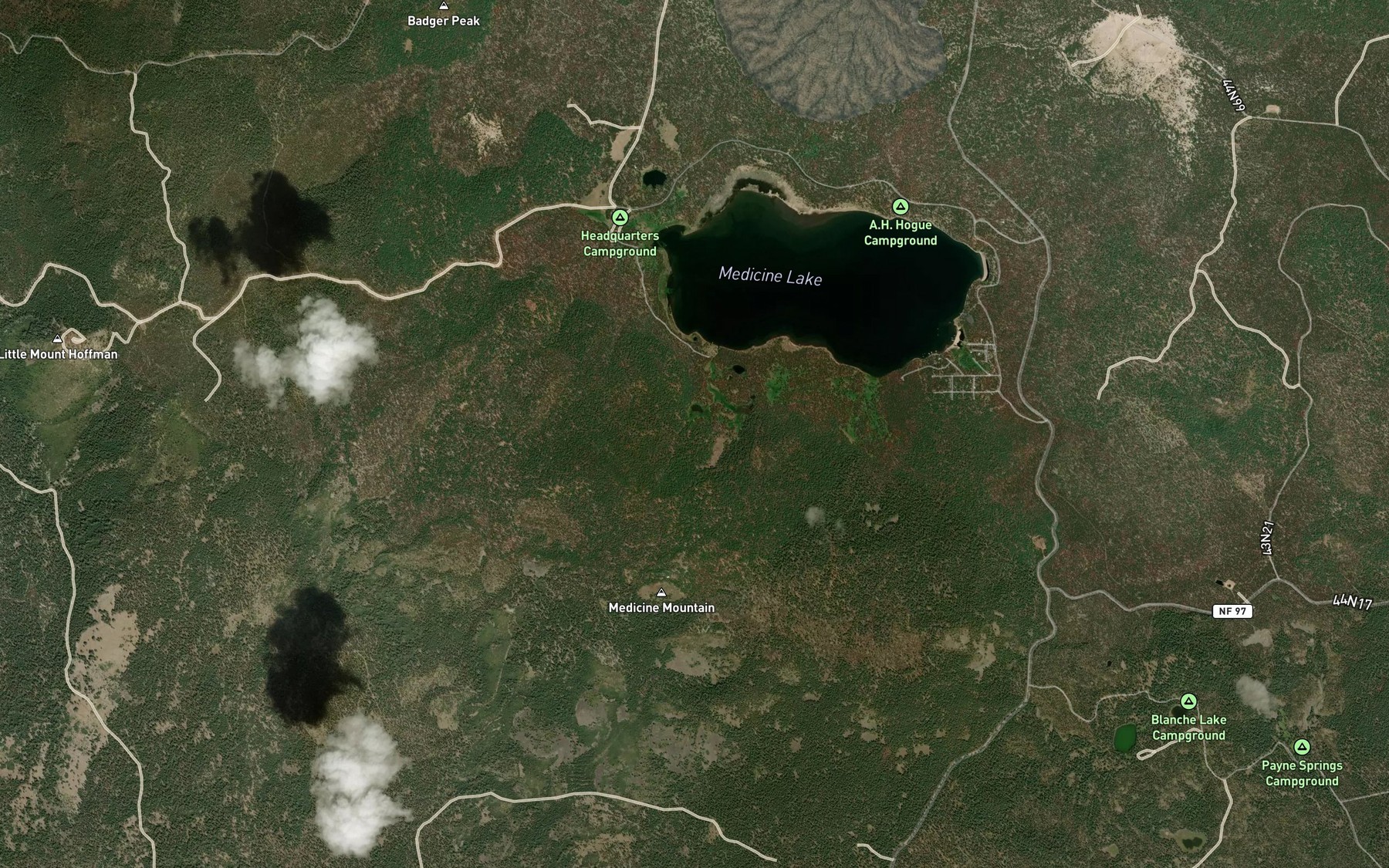 Satellite map of the Crystal Springs