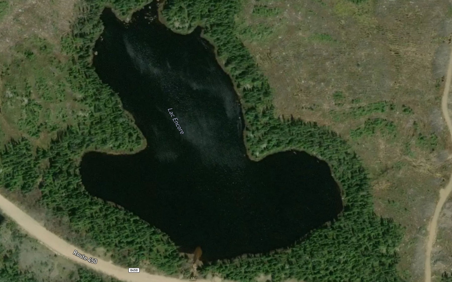 Satellite map of the Lac Encore