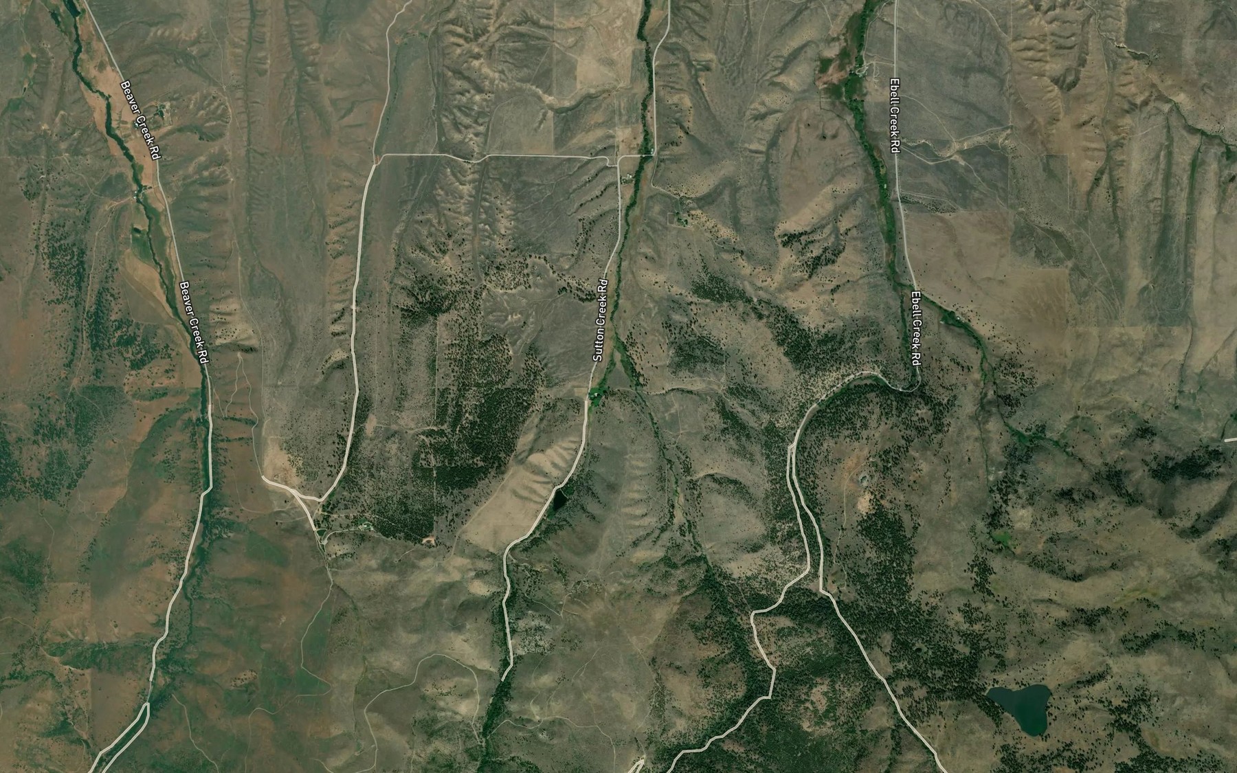 Satellite map of the West Fork Sutton Creek
