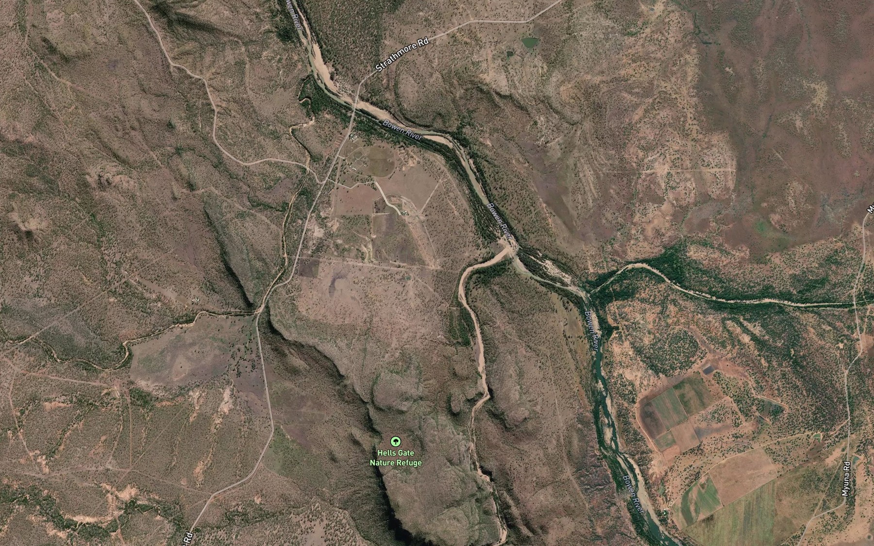 Satellite map of the Brawl Creek