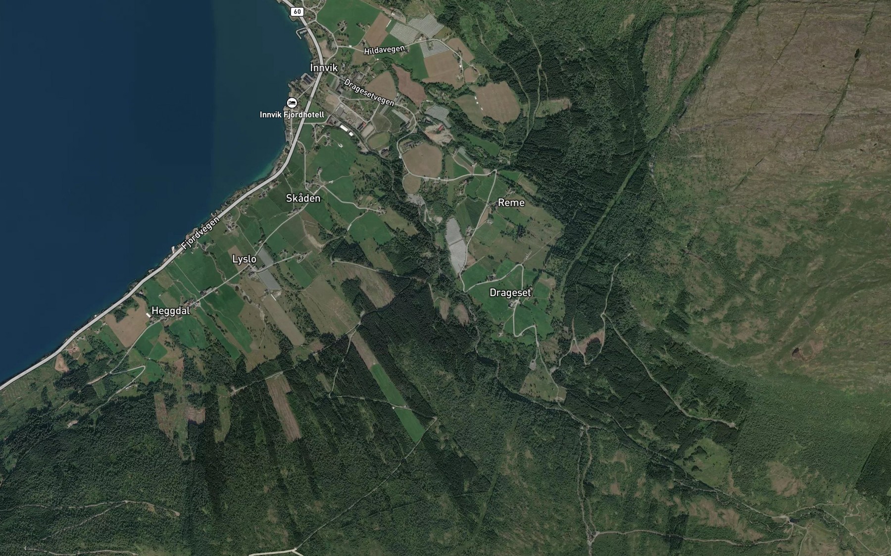 Satellite map of the Drivfossen