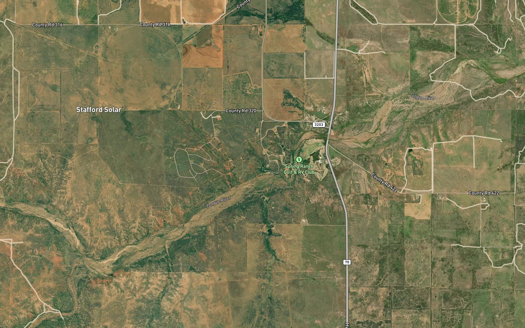 Satellite map of the Roaring Spring