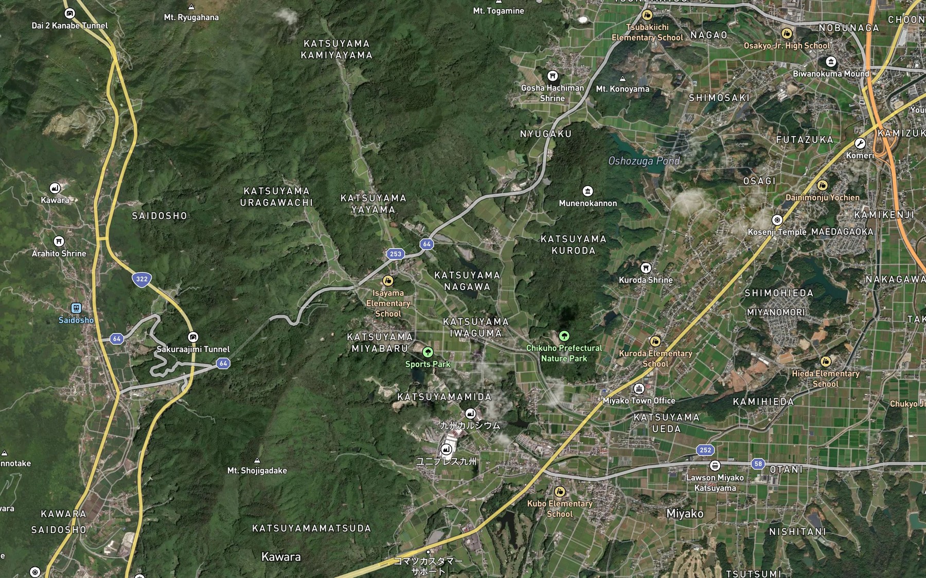 Satellite map of the Nagasako Ike