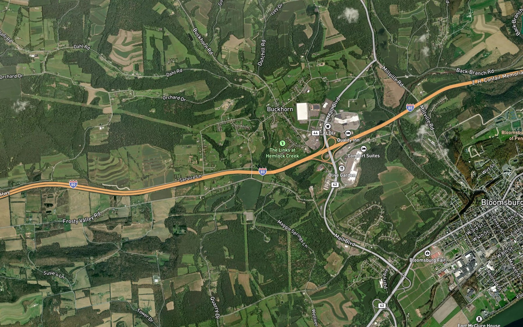 Satellite map of the Frozen Run