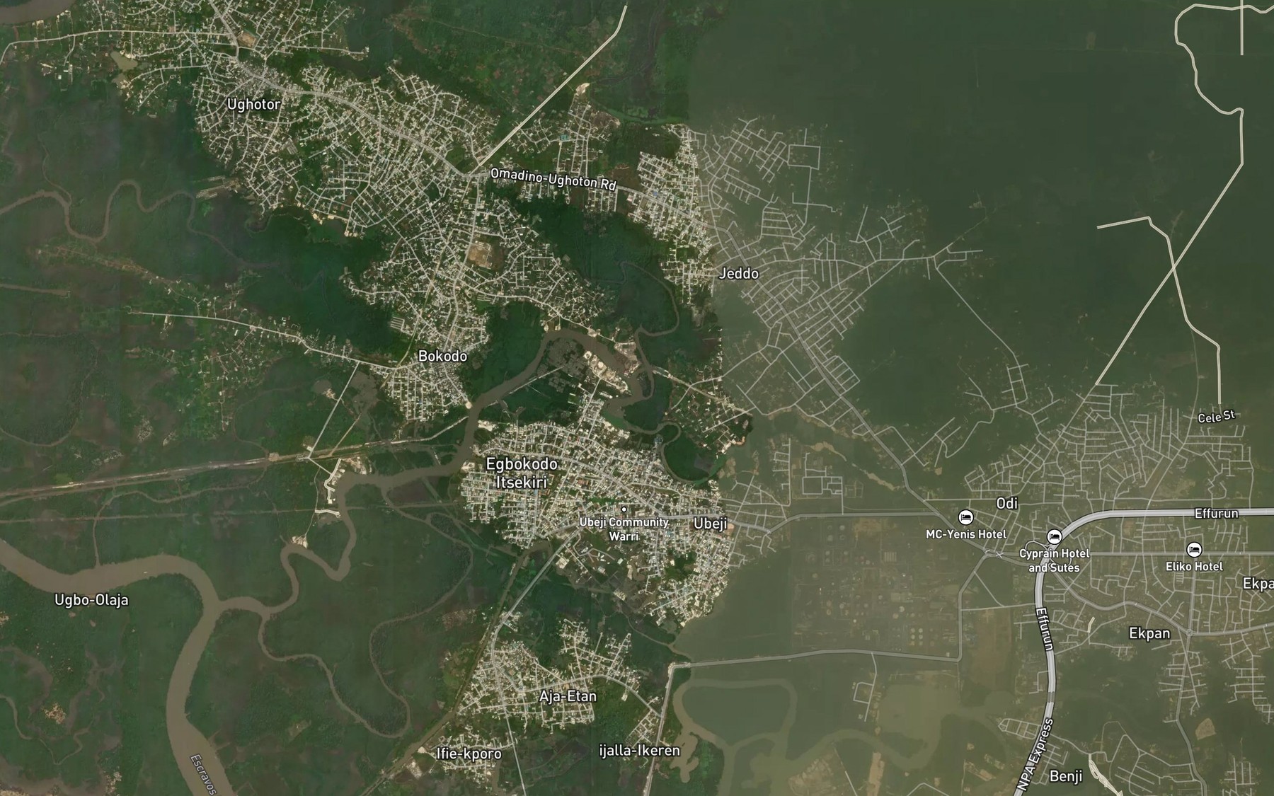 Satellite map of the Ogidigbo