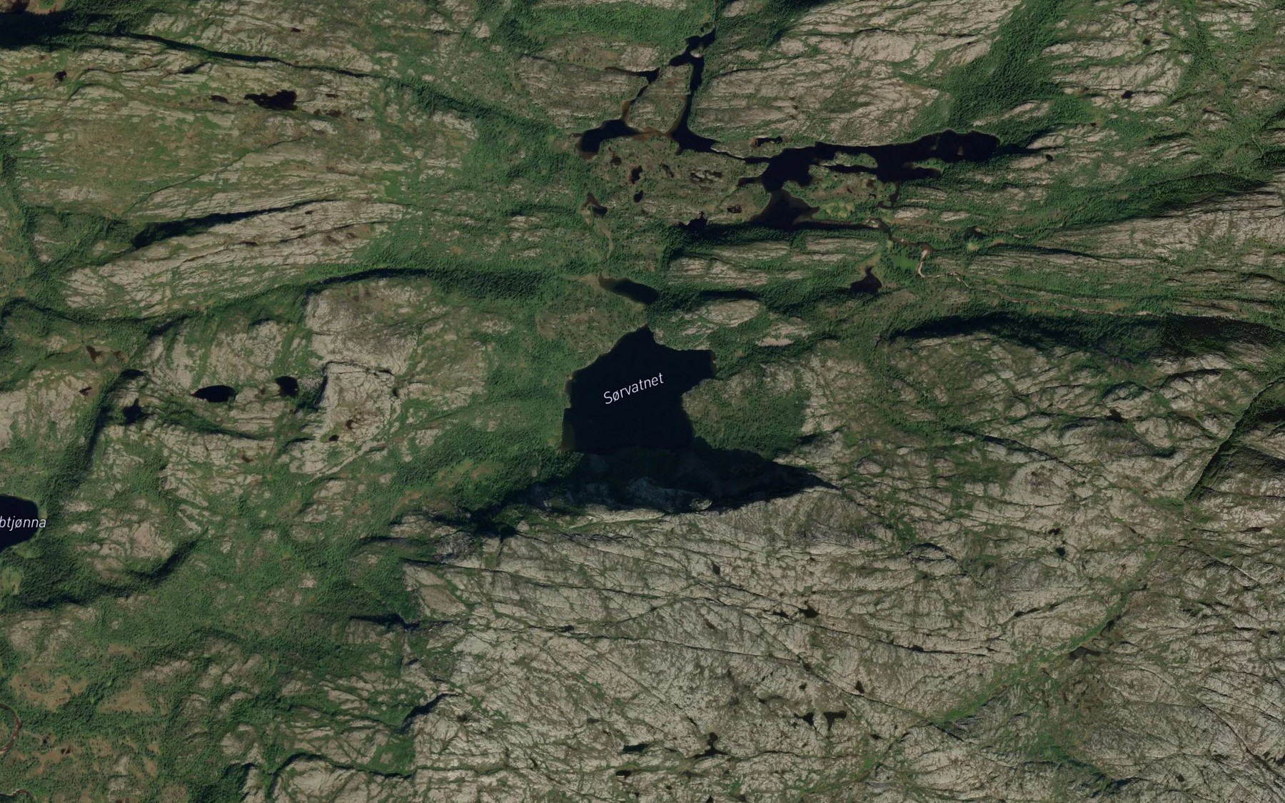Satellite map of the Sorvatnet