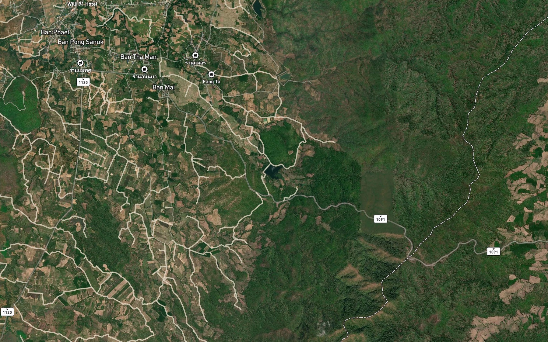 Satellite map of the Ang Kep Nam Huai Chon