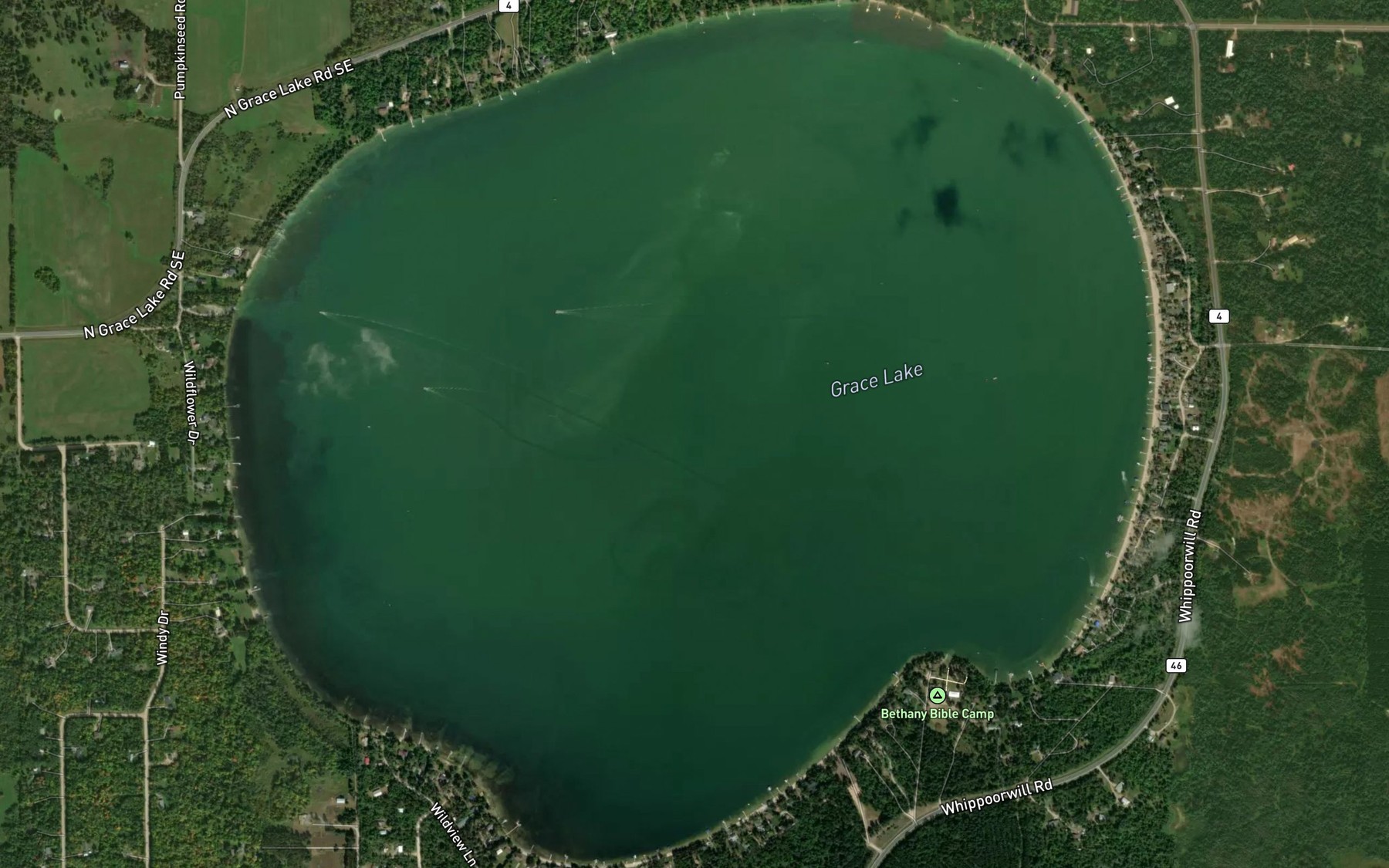 Satellite map of the Grace Lake
