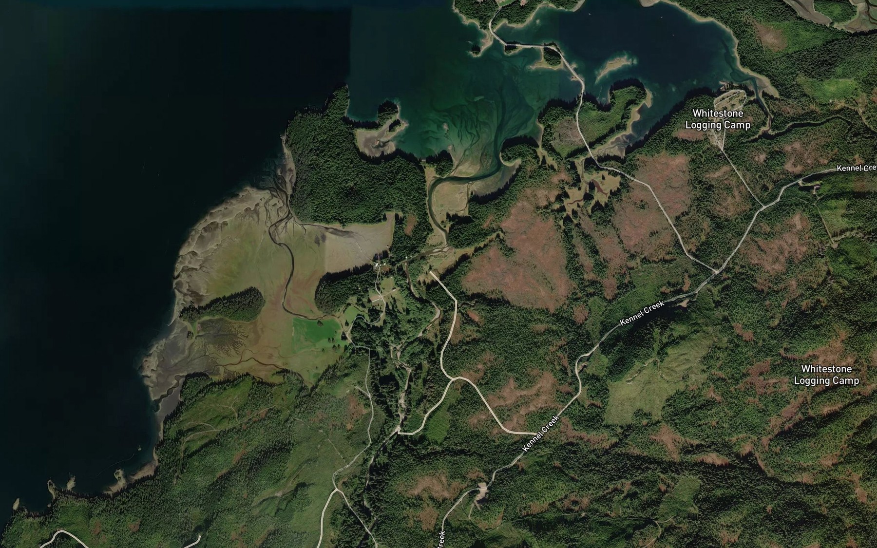 Satellite map of the Game Creek