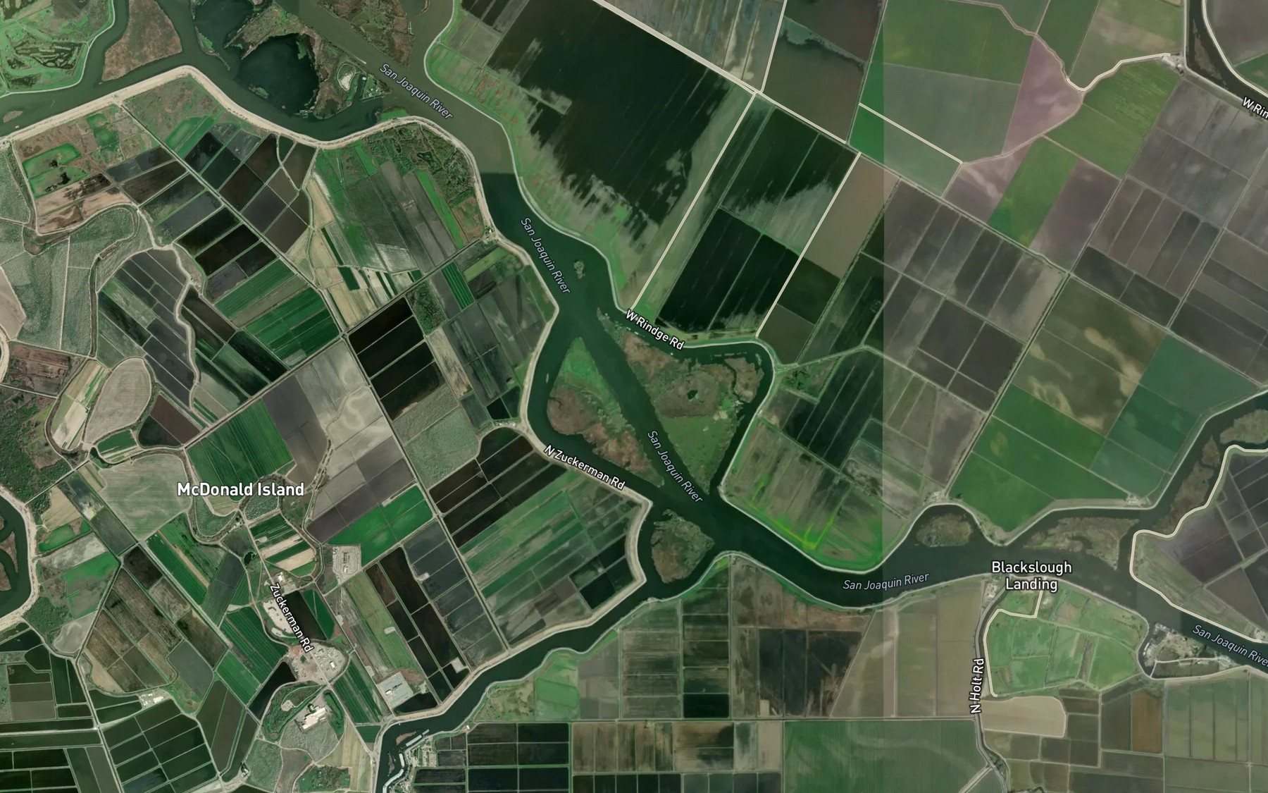 Satellite map of the Hog Island Cut